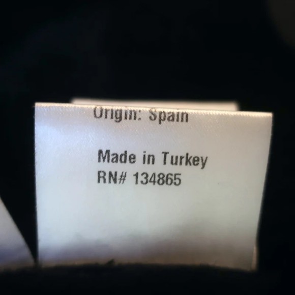 Saks Fifth Avenue Shearling Peplum Coat Black/Navy Size Medium - Picture 7 of 8